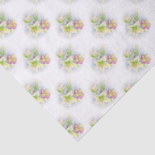 Hellebores lente groen wit tissue papier (Detail)