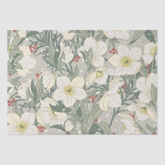 Helleborus Winter Flowers Tissuepapier (Voorkant)