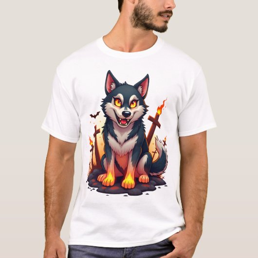 Hellehond Husky Hond T-shirt (Voorkant)