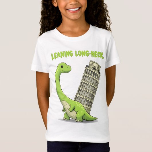 Hellende Langhals Schattige Brachiosaurus & Hellen T-shirt (Voorkant)