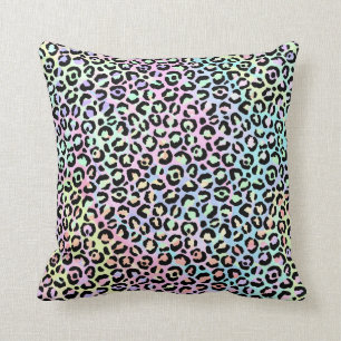 *~* Helleopard Rainbow Gold Animal Print Spot Kussen