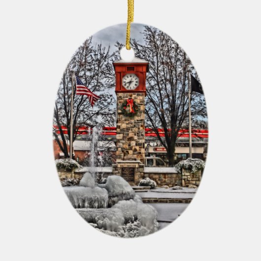 Hellertown dubbelzijdige versiering keramisch ornament (Voorkant)