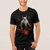 Hellfire Demon with Wings and Horns Tri-Blend Shirt (Voorkant)
