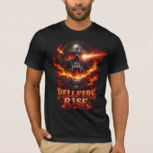 Hellfire Rise Vlammende Schedel Kunst T-shirt (Voorkant)