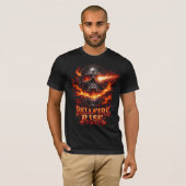 Hellfire Rise Vlammende Schedel Kunst T-shirt (Voorkant volledig)