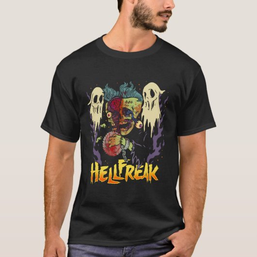 Hellfreak Zombie Haunted Zag Rampage Horror T-shirt (Voorkant)