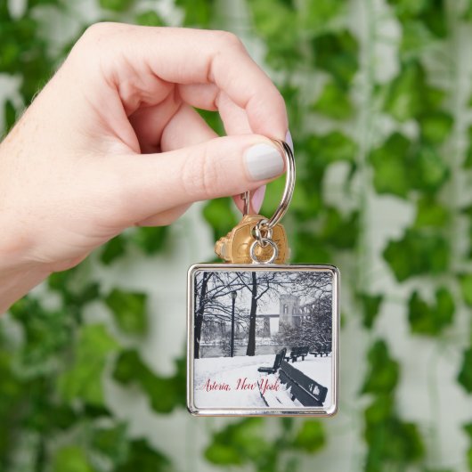 Hellgate Bridge, Astoria, NY Square Sleutelhanger (Hand)