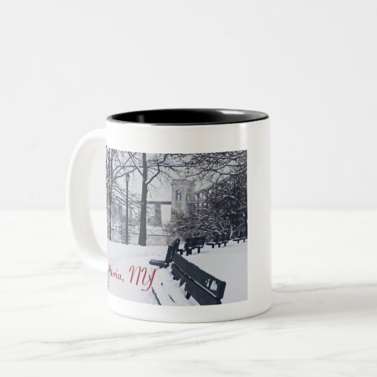 Hellgate Bridge, Astoria, NY Two-Tone Coffee Mok (Voorkant links)