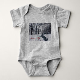 Hellgate Bridge in Winter, Astoria, NY Baby Bodysu Romper