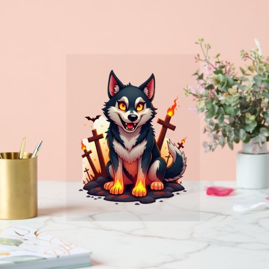 Hellhound Husky Dog Acryl Bord (Huwelijk)