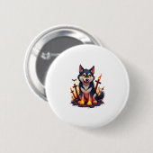 Hellhound Husky Dog Ronde Button 5,7 Cm (Voorkant /achterkant)
