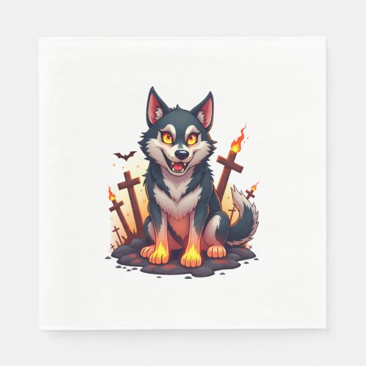 Hellhound Husky Dog Servet (Voorkant)