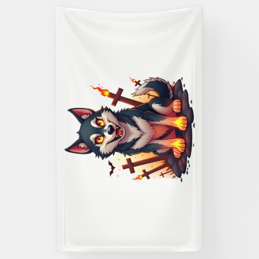 Hellhound Husky Dog Spandoek (Verticaal)