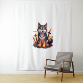 Hellhound Husky Dog Wandkleed (In situ)