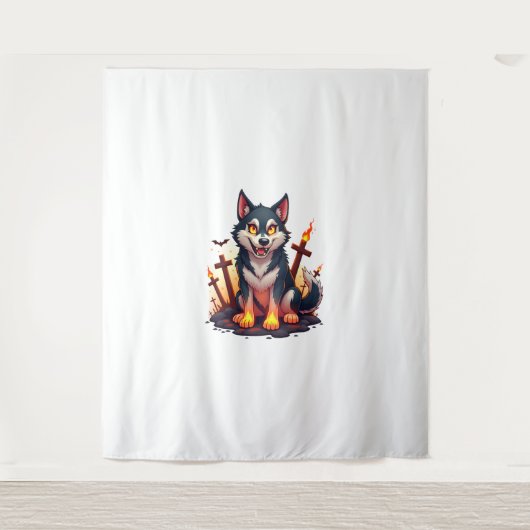 Hellhound Husky Dog Wandkleed (Voorkant)