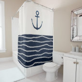 Helling en ankerpatroon douchegordijn (In situ)