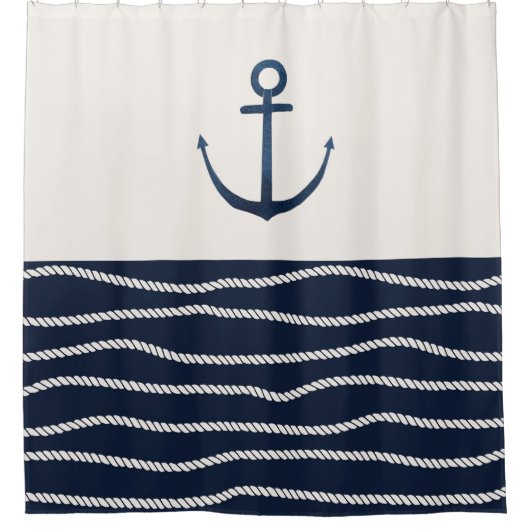 Helling en ankerpatroon douchegordijn (Voorkant)