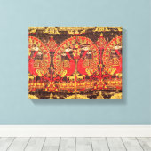 helling met pauw-motif en koufic-inscriptie canvas afdruk (Insitu (Houten vloer))