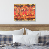 helling met pauw-motif en koufic-inscriptie canvas afdruk (Insitu (Slaapkamer))