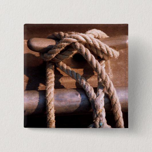 Helling verbonden met een Stropdas van een boot Vierkante Button 5,1 Cm (Voorkant)