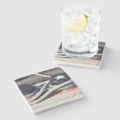 Helling verbonden met twee bollen stenen onderzetter (Zijkant)