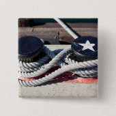 Helling verbonden met twee bollen vierkante button 5,1 cm (Voorkant)