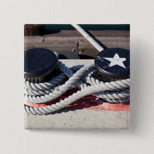 Helling verbonden met twee bollen vierkante button 5,1 cm (Voorkant)