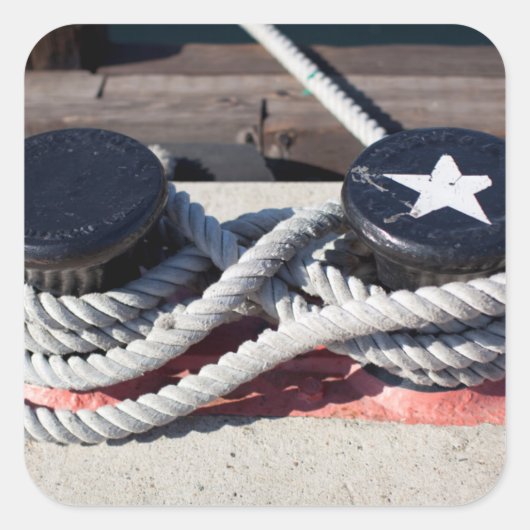 Helling verbonden met twee bollen vierkante sticker (Voorkant)