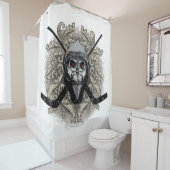 Hellish Hockey Goalie Douchegordijn (In situ)