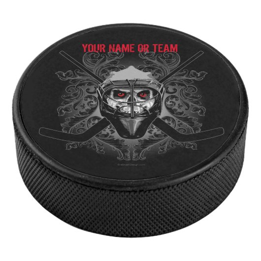 Hellish Hockey Goalie (gepersonaliseerd) Puck (3/4)
