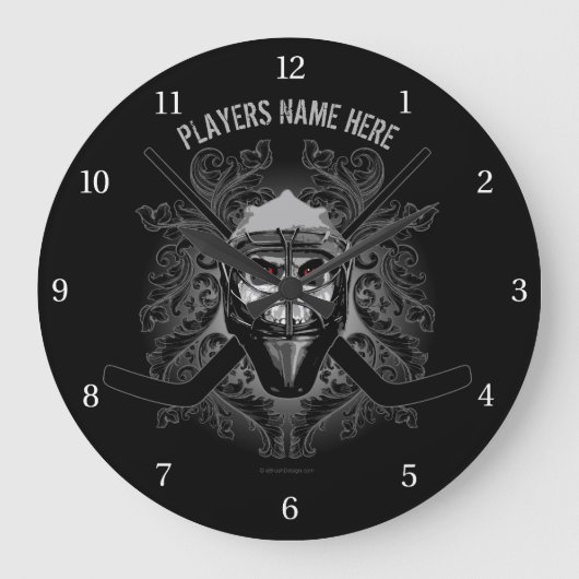 Hellish Hockey Goalie Large Clock Grote Klok (Voorkant)