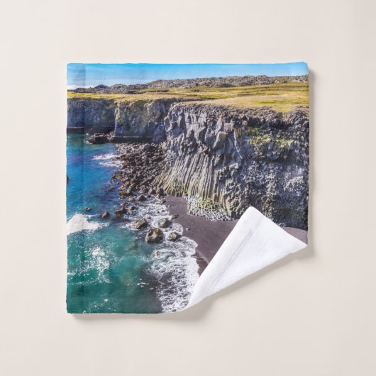 Hellnahraun Coast, IJsland Bad Handdoek (Wasdoekje)