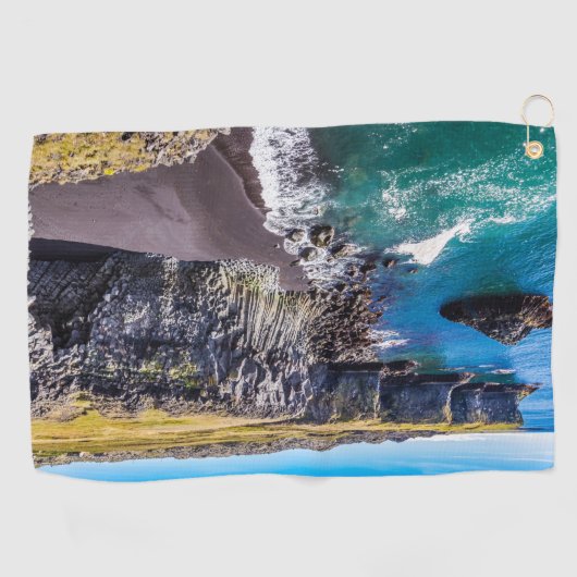 Hellnahraun Coast, IJsland Golfhanddoek (Horizontaal)