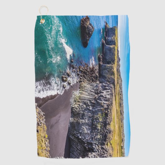 Hellnahraun Coast, IJsland Golfhanddoek (Voorkant)