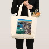Hellnahraun Coast, IJsland Grote Canvas tas (Voorkant (product))