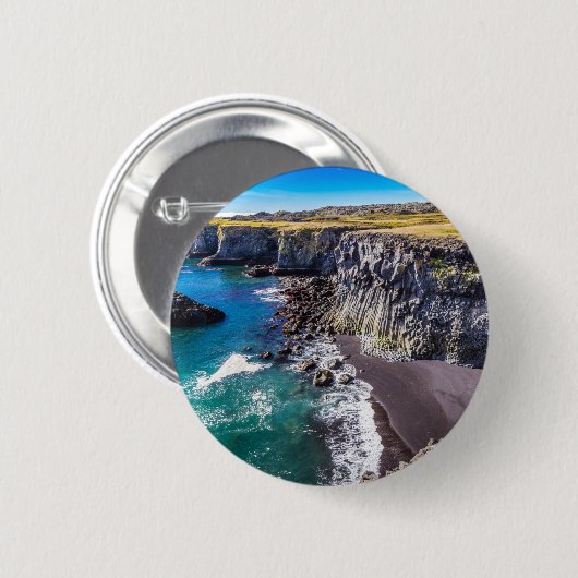 Hellnahraun Coast, IJsland Ronde Button 5,7 Cm (Voorkant /achterkant)