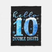 Hello 10 Double Digits Snowflakes Winter Christmas Fleece Deken (Voorkant)