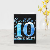 Hello 10 Double Digits Snowflakes Winter Christmas Kaart (Gele Bloem)