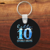 Hello 10 Double Digits Snowflakes Winter Christmas Sleutelhanger (Voorkant)