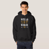 Hello 1st Grade Leopard Print First Grade Teacher Hoodie (Voorkant volledig)