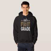 Hello 1st Grade Leopard Print First Grade Teacher Hoodie (Voorkant volledig)