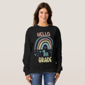 Hello 1st Grade Rainbow Back To School First Grade Trui (Voorkant volledig)