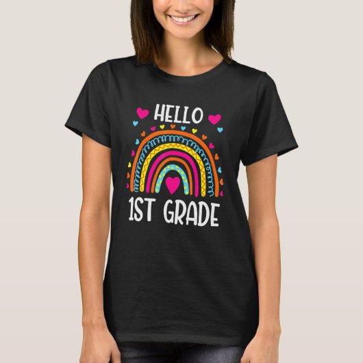 Hello 1st Grade Team First Grade First Day Of Sc T-shirt (Voorkant)