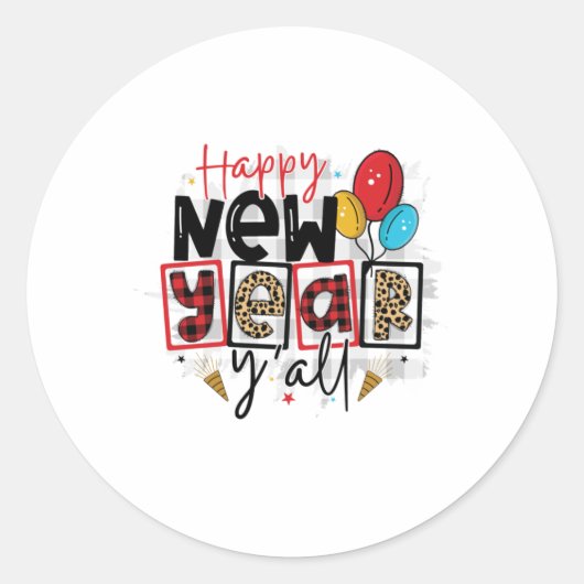 Hello 2022 Happy New Year All Ronde Sticker (Voorkant)