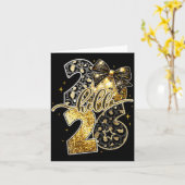 Hello 2026 Coquette Bow Leopard New Years Eve Part Kaart (Gele Bloem)