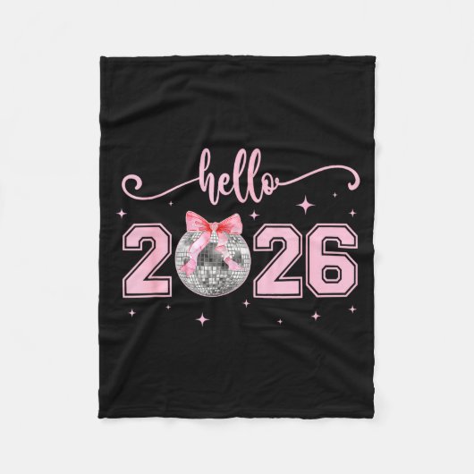 Hello 2026 Cute Nk Bow 2026 New Year's Eve Party Fleece Deken (Voorkant)
