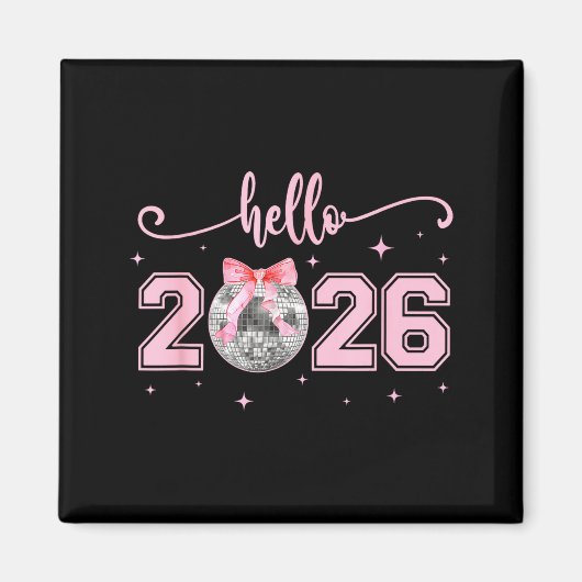 Hello 2026 Cute Nk Bow 2026 New Year's Eve Party  Magneet (Voorkant)