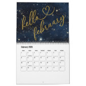 Hello 2026 Gold Glitter Chic Galaxy Calendar Kalender (Feb 2026)