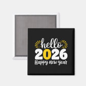 Hello 2026 Happy New Year 2026 New Year's Eve Part Magneet (Voorkant / Achterkant)