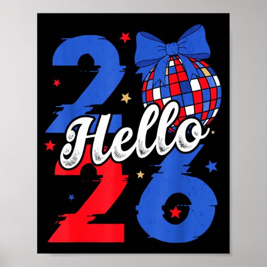 Hello 2026 Happy New Year 2026 New Year's Eve Part Poster (Voorkant)
